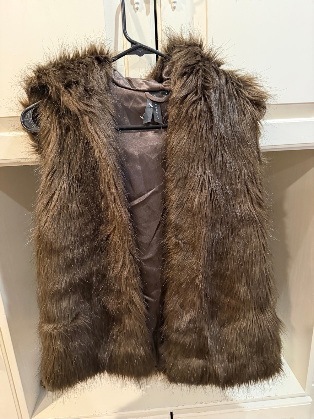 Willi Smith Brown Faux Fur Vest